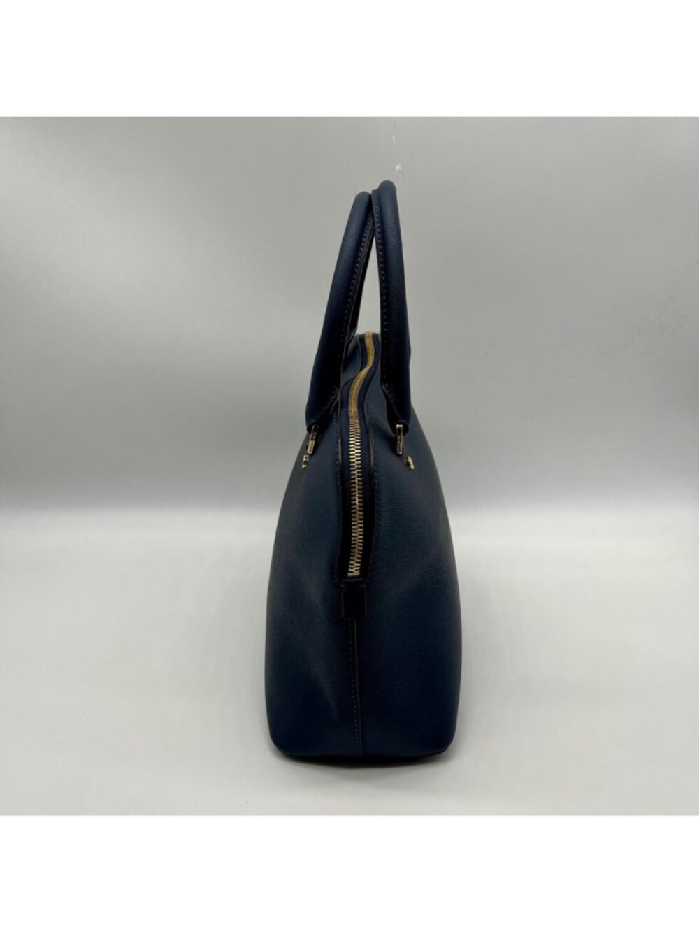 Michael Kors Blue Leather Cindy Large Dome Satchel Bag - Picture 3 of 10